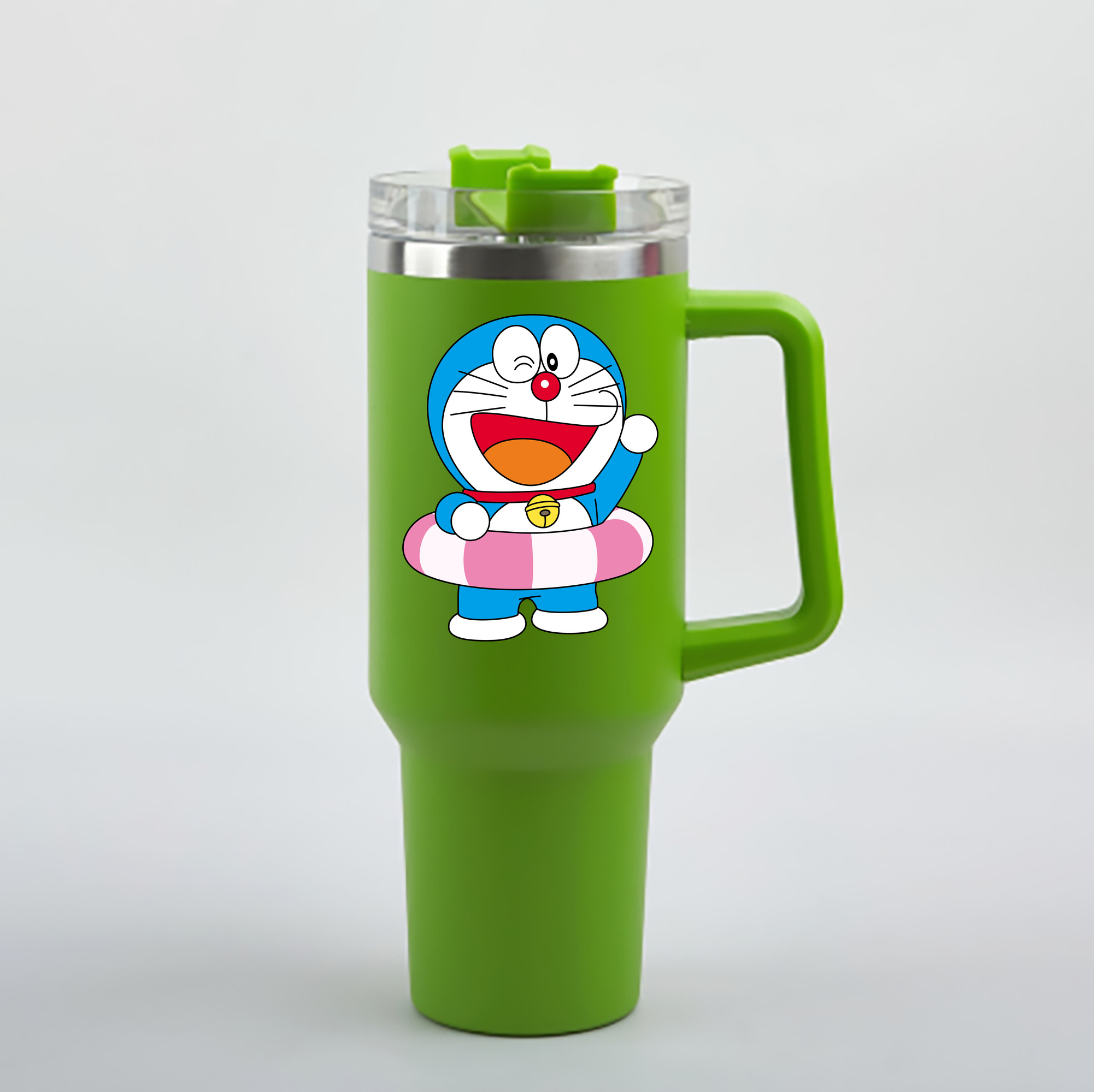 （画像用） ドラえもん Doraemon 1200mL車用タンブラー - クリスタルステッカー（プラスチックストロー付き）